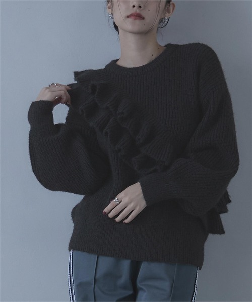 miette（ミエット） ニット セーター ダブルフリルニット レディース