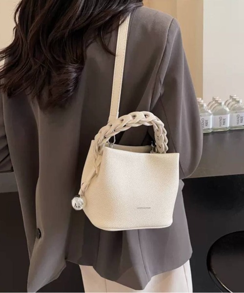 pumpkin port ショルダーバッグ バッグ 編み手付 スクエア レディース