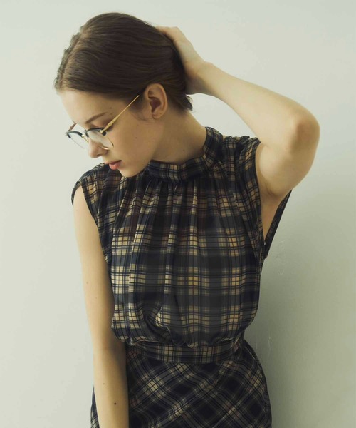 ブラウス シャツ 「Luan」BACK RIBBON BLOUSE/バックリボンチェックブラウス レディース Luan ブラウス シャツ 「Luan」BACK RIBBON BLOUSE/バックリボン