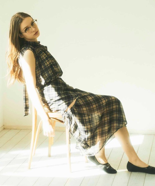 ブラウス シャツ 「Luan」BACK RIBBON BLOUSE/バックリボンチェックブラウス レディース Luan ブラウス シャツ 「Luan」BACK RIBBON BLOUSE/バックリボン