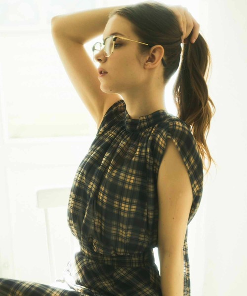 ブラウス シャツ 「Luan」BACK RIBBON BLOUSE/バックリボンチェックブラウス レディース Luan ブラウス シャツ 「Luan」BACK RIBBON BLOUSE/バックリボン