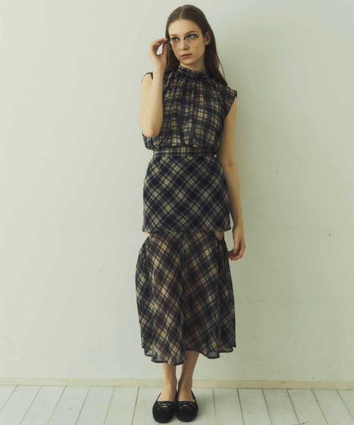 ブラウス シャツ 「Luan」BACK RIBBON BLOUSE/バックリボンチェックブラウス レディース Luan ブラウス シャツ 「Luan」BACK RIBBON BLOUSE/バックリボン
