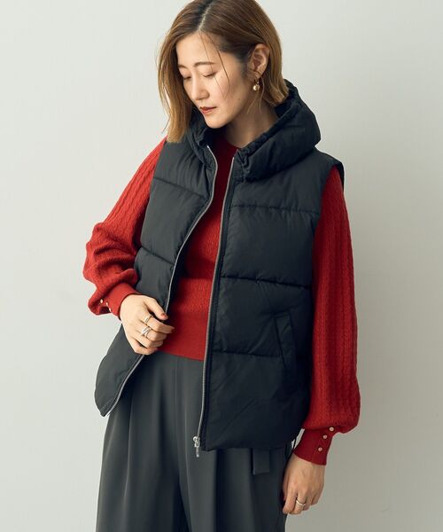 ベスト ジレ 中綿ドロストベスト レディース