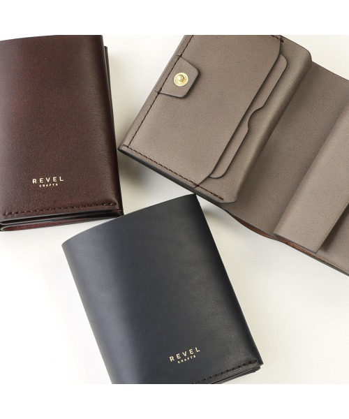 EST OILレザーコンパクト二つ折り財布 REVEL 財布 EST OILレザーコンパクト折り財布 メンズ レディース