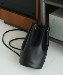 LURAKU ショルダーバッグ 「LURAKU」Synthetic Leather Drawstring Bag