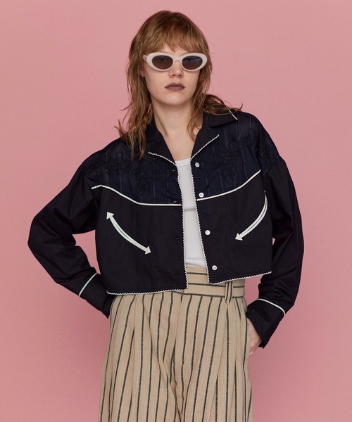 ブラウス シャツ Western Short Length Shirt/ウエスタンショートシャツ「MAISON SPECIAL/メゾンスペシャル」 レ