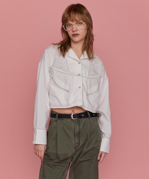 ブラウス シャツ Western Short Length Shirt/ウエスタンショートシャツ「MAISON SPECIAL/メゾンスペシャル」 レ MAISON SPECIAL(メゾンスペシャル)｜Western Short Length Shirt