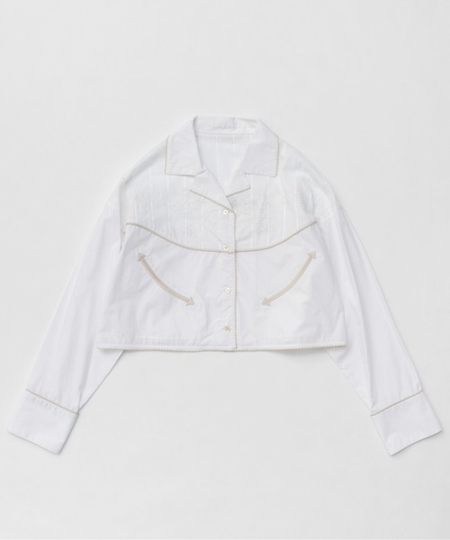 ブラウス シャツ Western Short Length Shirt/ウエスタンショートシャツ「MAISON SPECIAL/メゾンスペシャル」 レ MAISON SPECIAL(メゾンスペシャル)｜Western Short Length Shirt