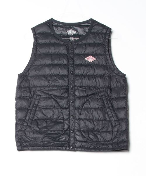 DANTON ミドルダウンベストブラック スタンドカラー DANTON｜【WEB限定カラーあり】NYLON TAFFETA MIDDLE DOWN STAND