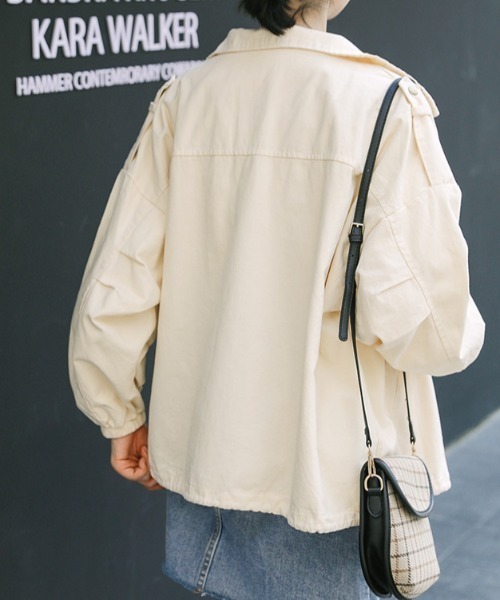 deux amour ブルゾン アウター えり付き前ジップブルゾン レディース