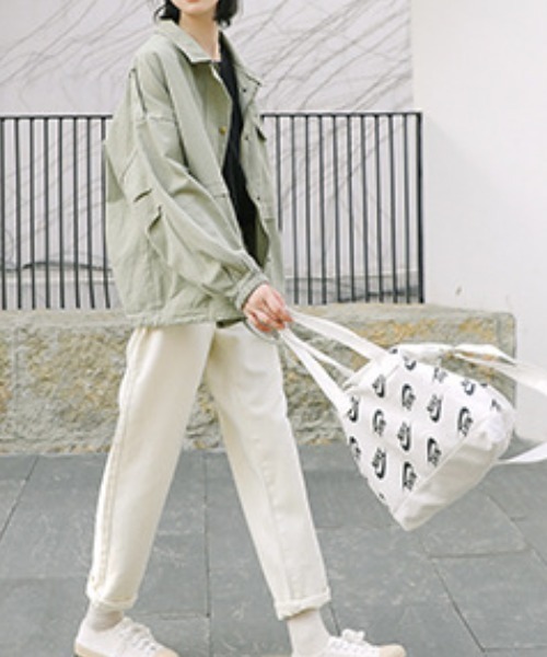 deux amour ブルゾン アウター えり付き前ジップブルゾン レディース