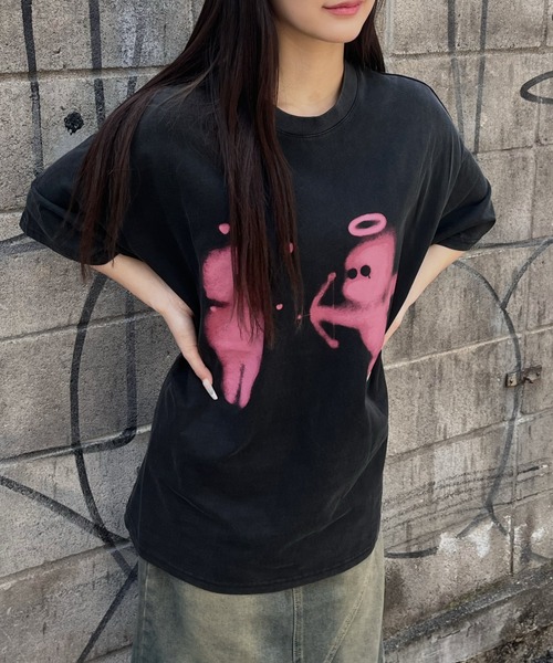 tシャツ 「ユニセックス」Angel Graphic Short Sleeve T-shirt / エンジェルグラフィック半袖Tシャツ レディース メ