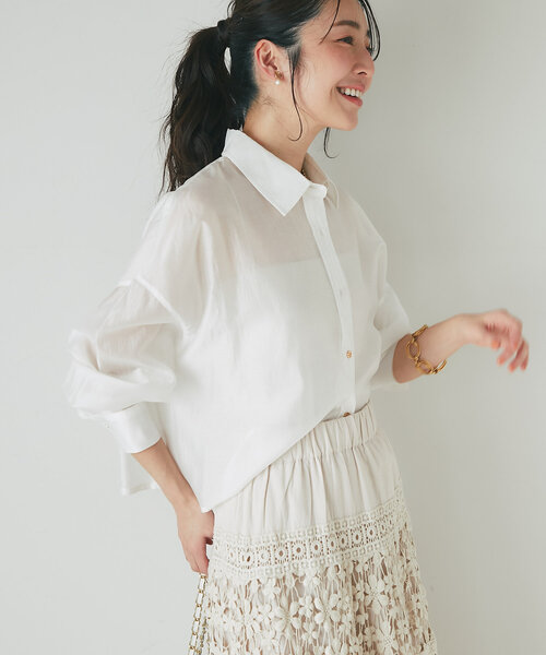 極上美品 Laboutique bon bon シアークロップドシャツ La boutique BonBon シアークロップドシャツ