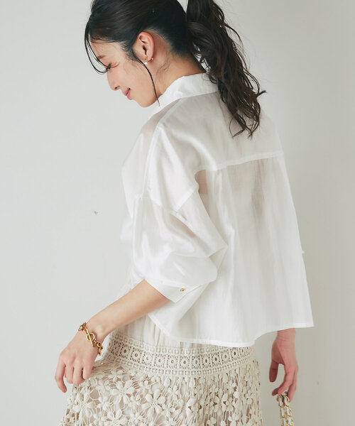 極上美品 Laboutique bon bon シアークロップドシャツ La boutique Bonbon ブラウス シャツ 「名品・新色登場
