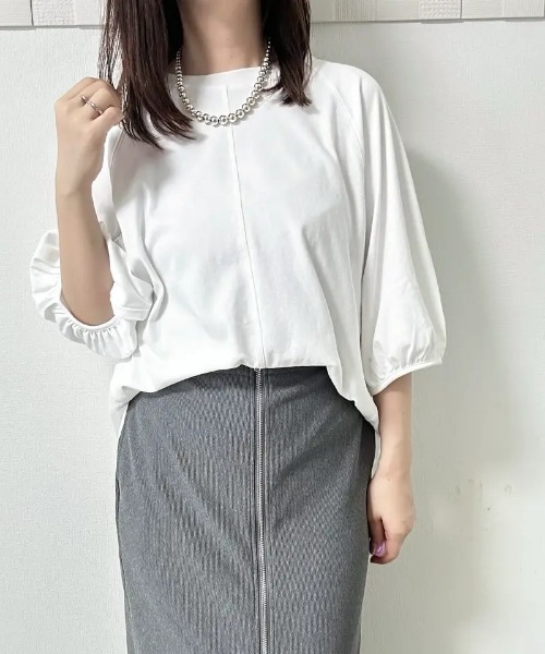 tシャツ ボリューム袖カットソー レディース tシャツ ボリューム袖カットソー レディース : ZOZOTOWN Yahoo
