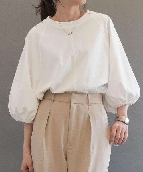 tシャツ ボリューム袖カットソー レディース tシャツ ボリューム袖カットソー レディース : ZOZOTOWN Yahoo