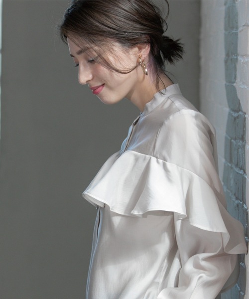 OPAQUE.CLIP（オペークドットクリップ） ブラウス シャツ シアーフリル