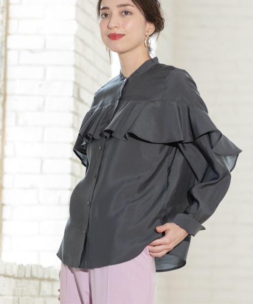 OPAQUE.CLIP（オペークドットクリップ） ブラウス シャツ シアーフリル