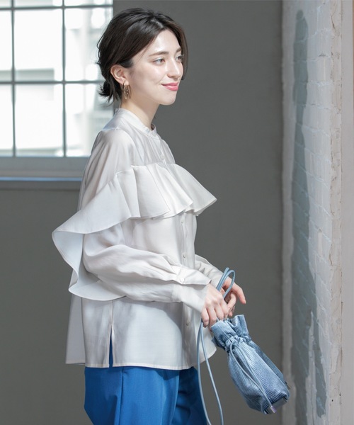 OPAQUE.CLIP（オペークドットクリップ） ブラウス シャツ シアーフリル