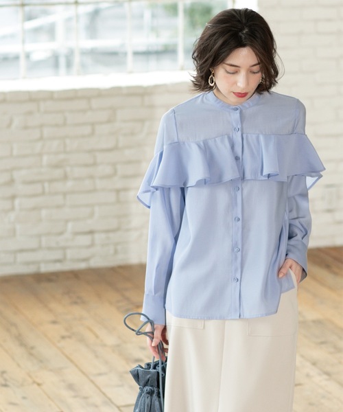 OPAQUE.CLIP（オペークドットクリップ） ブラウス シャツ シアーフリル