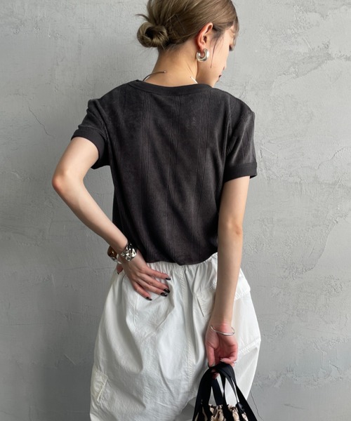 tシャツ 「MILLER/ミラー」 パネルリブ パイルカットソー レディース Robert P. Miller tシャツ 「MILLER/ミラー」 パネルリブ パイル