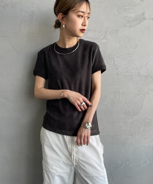 tシャツ 「MILLER/ミラー」 パネルリブ パイルカットソー レディース Robert P. Miller tシャツ 「MILLER/ミラー」 パネルリブ パイル