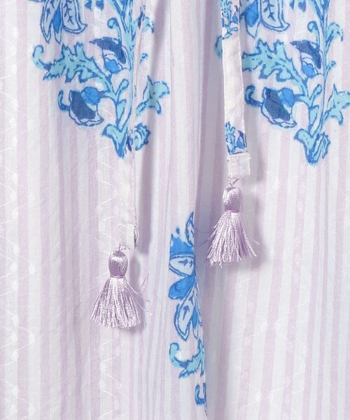 ne Quittez pas リリープリント シャーリング ドレス Cotton Jacquard Lily Print Shirring Dress | Pasand by ne