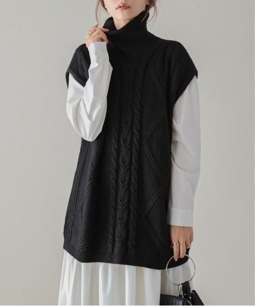 「SUGAR BISKET」 「La-gemme」タートルネックニット フリー ブラック レディース_画像5