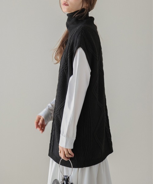 「SUGAR BISKET」 「La-gemme」タートルネックニット フリー ブラック レディース_画像6