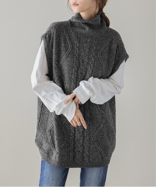 「SUGAR BISKET」 「La-gemme」タートルネックニット フリー ブラック レディース_画像8