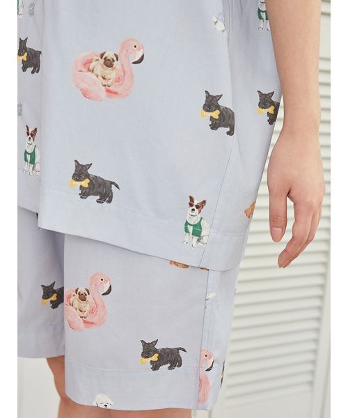 新品　gelato pique DOG柄　ルームウェア　上下セット　パジャマ CAT&DOG】パンダ柄プルオーバー(ウェア)｜ルームウェア