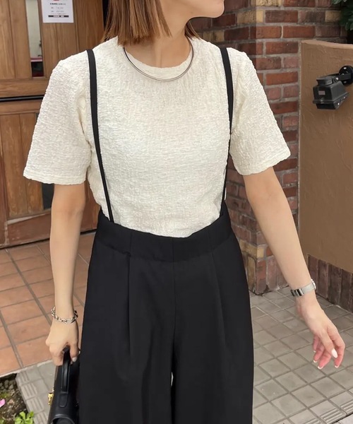 サロペット オーバーオール リネンライクサスペンダー付きパンツ
