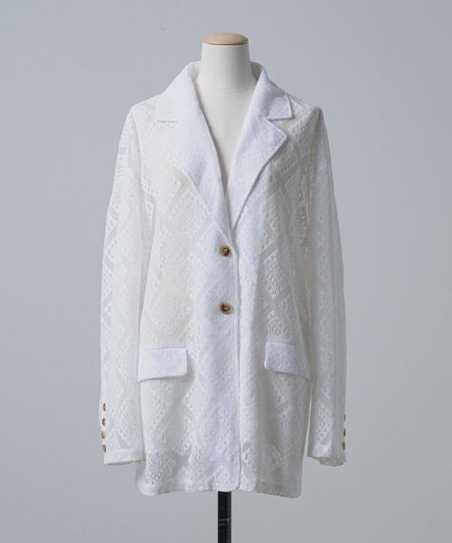 ジャケット テーラードジャケット loose over lace jacket/ルーズ