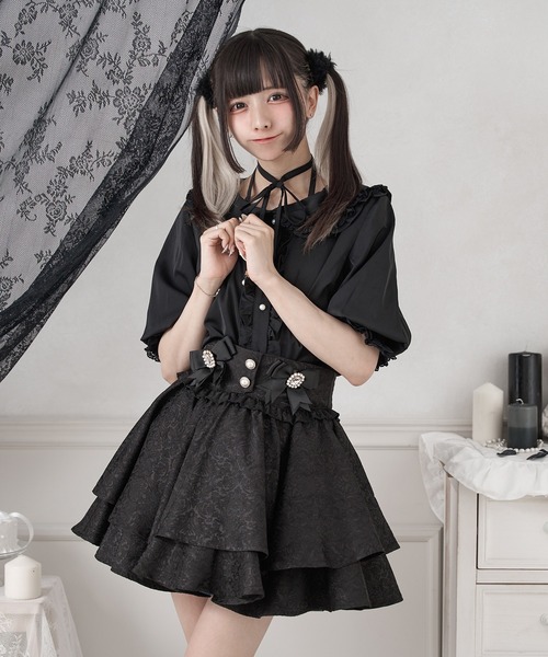 Pal elfy パルエルフィー　チョーカーベルトフリルブラウス チョーカーベルトフリルブラウスPal elfy パルエルフィー 量産型