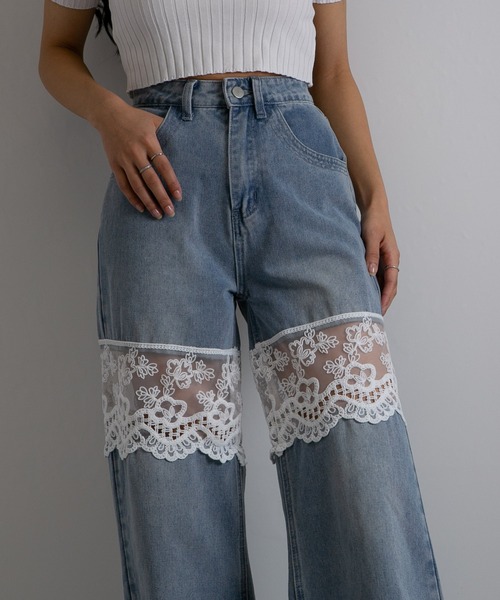 デニムパンツ ジーンズ デニムジョガー 28-40seize 24zm1289 JOSE MOON ジーンズ デニム デニムパンツ DENIM WIDE PANTS HIGH