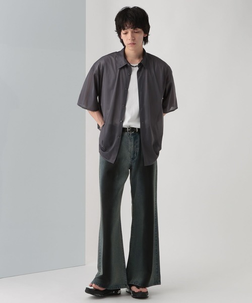 HARE 【WEB限定】マルチマテリアルパターンシャツ SS セール】【WEB限定】マルチマテリアルパターンシャツSS(HARE