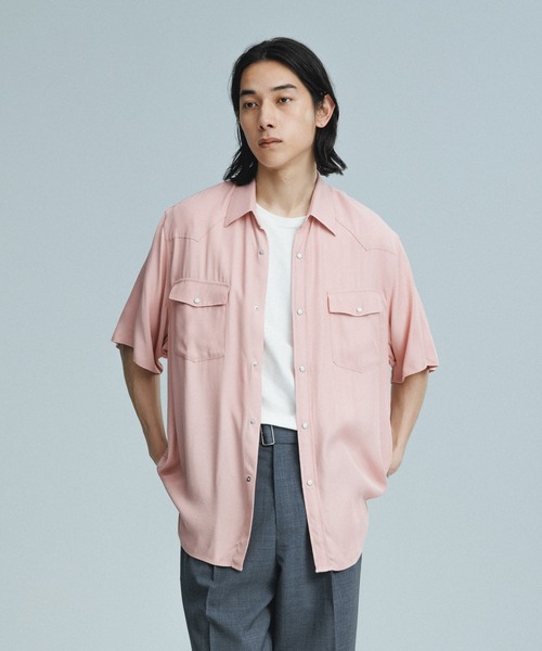 【strawberry】ADAM ET ROPE' ショートスリーブシャツ ADAM ET ROPE' シャツ ウエスタン ショートスリーブシャツ
