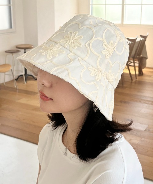 【なお様】 フラワーバケットハット 5点 帽子 ハット フラワーコード刺繍バケットハット レディース