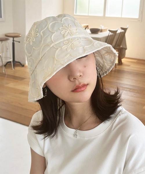 【なお様】 フラワーバケットハット 5点 帽子 ハット フラワーコード刺繍バケットハット レディース