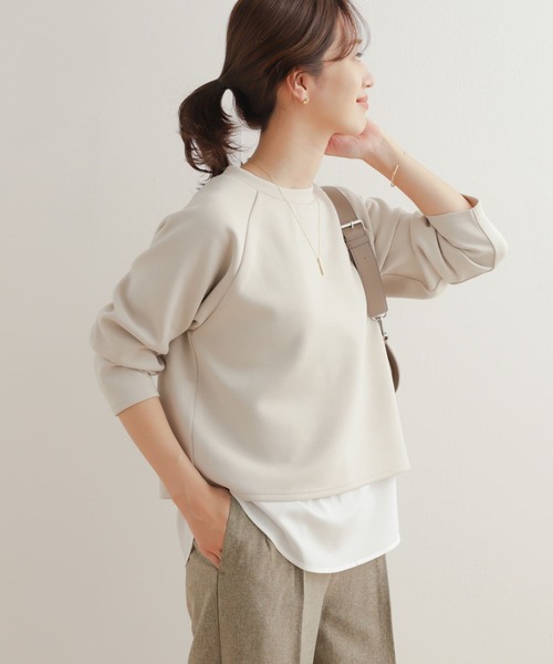 「URBAN RESEARCH DOORS」 長袖カットソー MEDIUM ライトベージュ レディース URBAN RESEARCH DOORS 「URBAN DOORS」 長袖カットソー MEDIUM