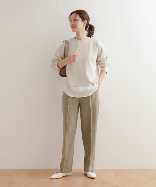 「URBAN RESEARCH DOORS」 長袖カットソー MEDIUM ライトベージュ レディース URBAN RESEARCH DOORS 「URBAN DOORS」 長袖カットソー MEDIUM