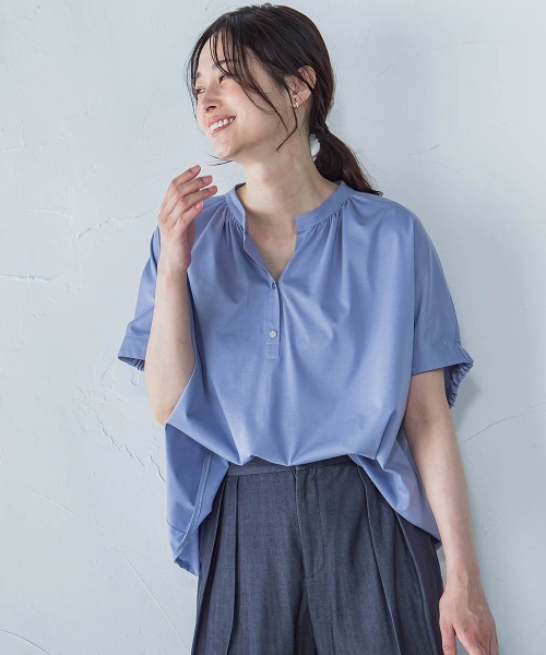 tシャツ ライクアウーヴンスキッパーカットソー「洗濯機で洗える」 レディース LAUTREAMONT tシャツ ライクアウーヴンスキッパーカットソー