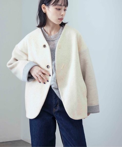Eimee Law（エイミーロウ） ノーカラージャケット 38 アイボリー