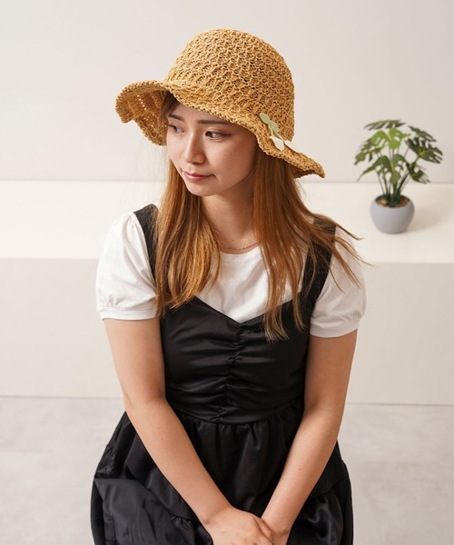 帽子 ハット ワイヤー入り ストローハット / Wire Straw Hat
