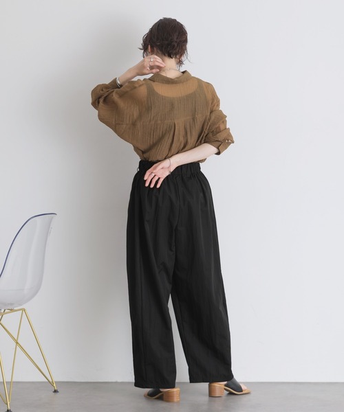 Yeoun パンツ タフタウエストドローコードコクーンパンツ レディース