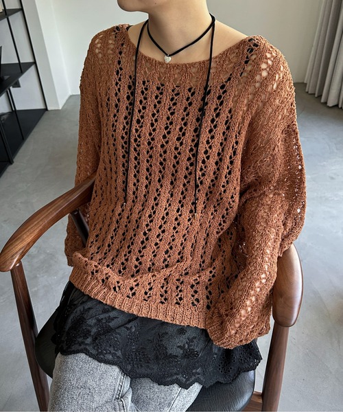 KNOT チュールニット セーター sakishimatokyo ニット セーター チュールドッキングノースリーブ