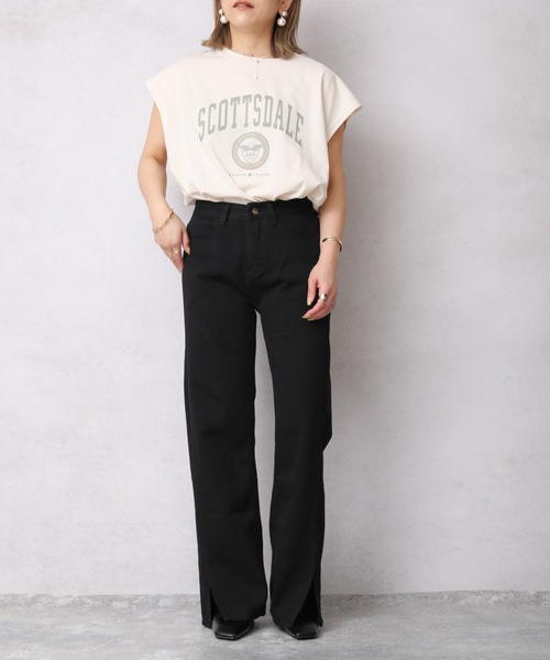 「ap retro」 ブーツカットデニムパンツ LARGE インディゴブルー レディース