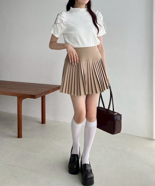 「one after another NICE CLAUP」 プリーツスカート SMALL ベージュ レディース_画像6