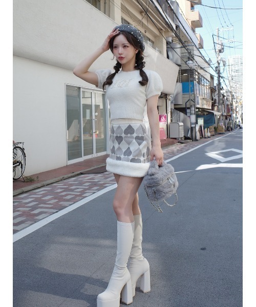 Darich ニット セーター ファンシービーズDDロゴニットトップス