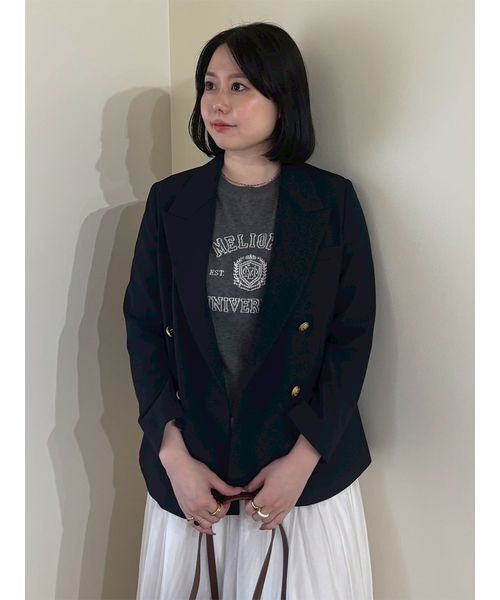 美品✨Mila Owen テーラードジャケット 　金ボタン　ダブル　ネイビー Mila Owen ジャケット テーラードジャケット 金釦ダブルブレスト